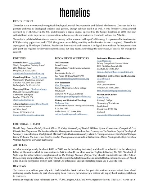 Cover image for book Themelios, Volume 36, Issue 2