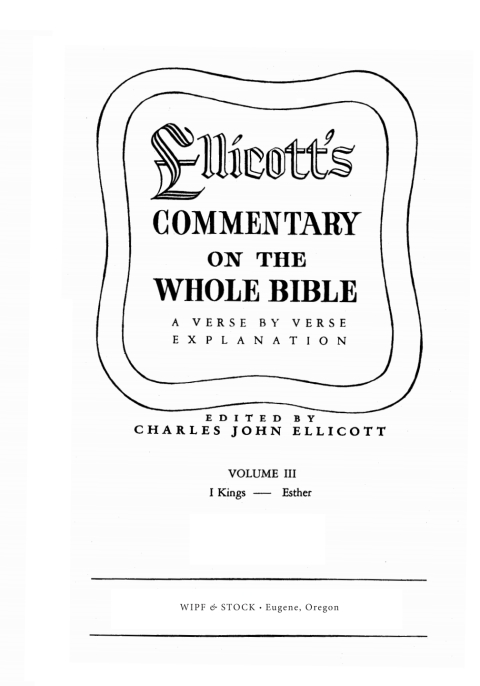 Cover image for book Ellicott’s Commentary on the Whole Bible Volume III