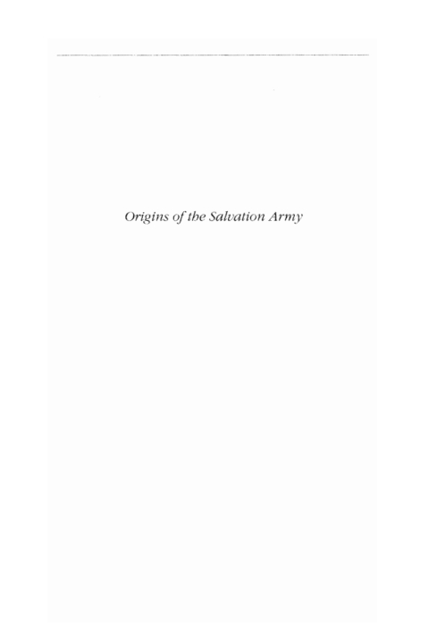 Cover image for book Origins of the Salvation Army