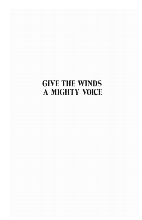 Cover image for book Give the Winds a Mighty Voice