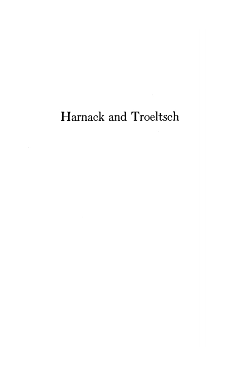 Cover image for book Harnack and Troeltsch