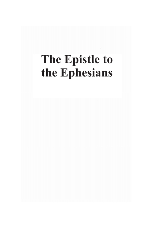 Cover image for book The Epistle to the Ephesians