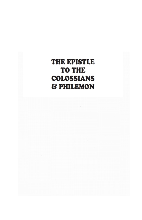 Cover image for book The Epistles to the Colossians and Philemon