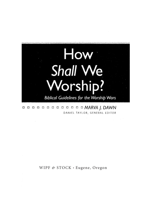 Cover image for book How Shall We Worship?