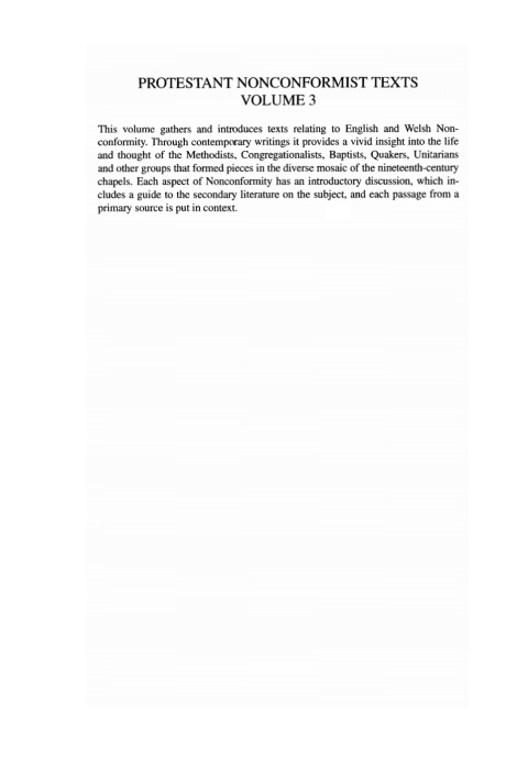 Cover image for book Protestant Nonconformist Texts Volume 3