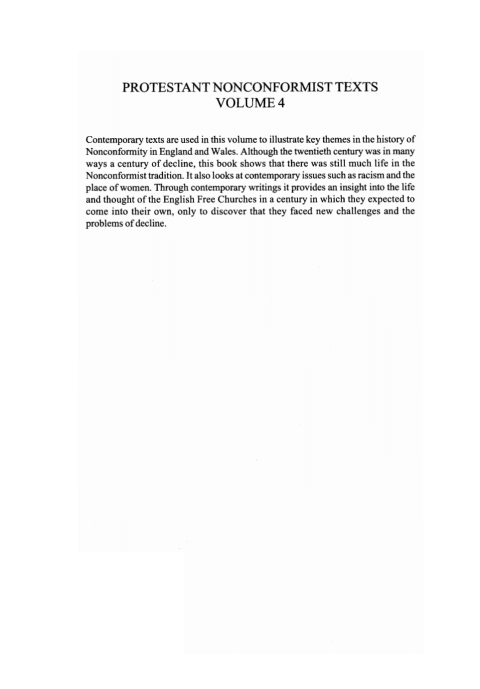 Cover image for book Protestant Nonconformist Texts Volume 4