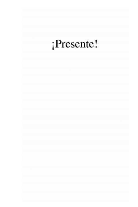 Cover image for book ¡Presente!