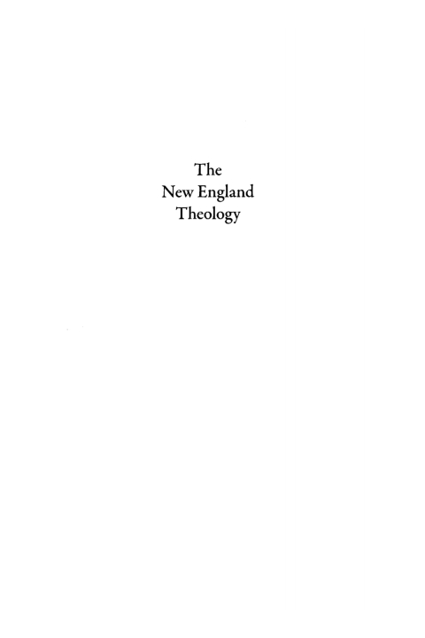 Cover image for book The New England Theology