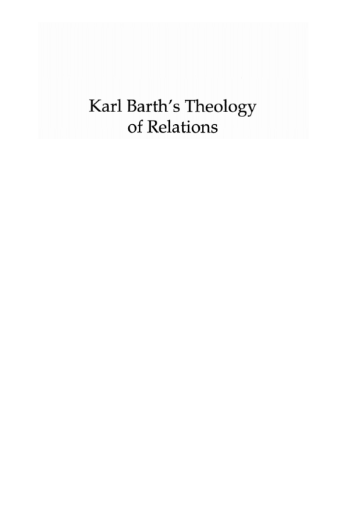 Cover image for book Karl Barth’s Theology of Relations, Volume 2