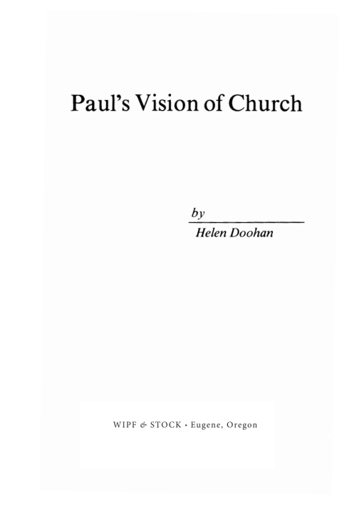 Cover image for book Paul’s Vision of Church