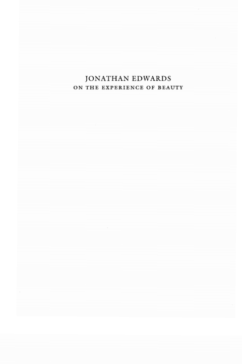 Cover image for book Jonathan Edwards on the Experience of Beauty