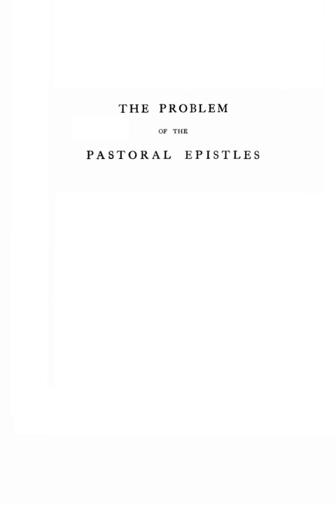 Cover image for book The Problem of the Pastoral Epistles