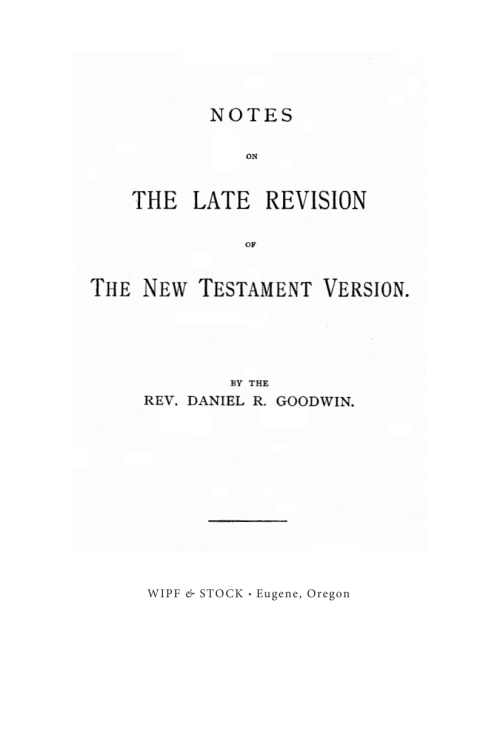 Cover image for book Notes on the Late Revision of the New Testament Version