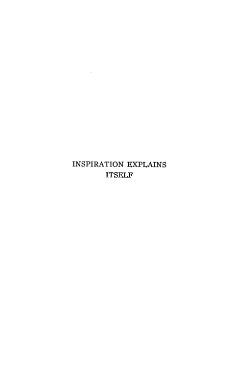 Cover image for book Inspiration Explains Itself