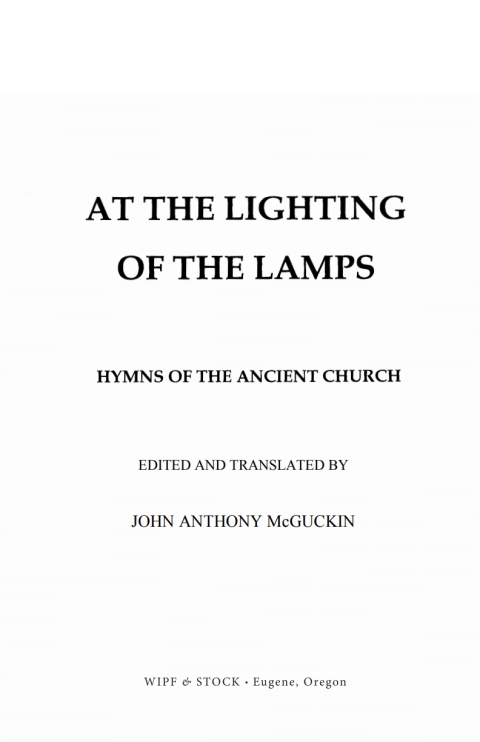 Cover image for book At the Lighting of the Lamps