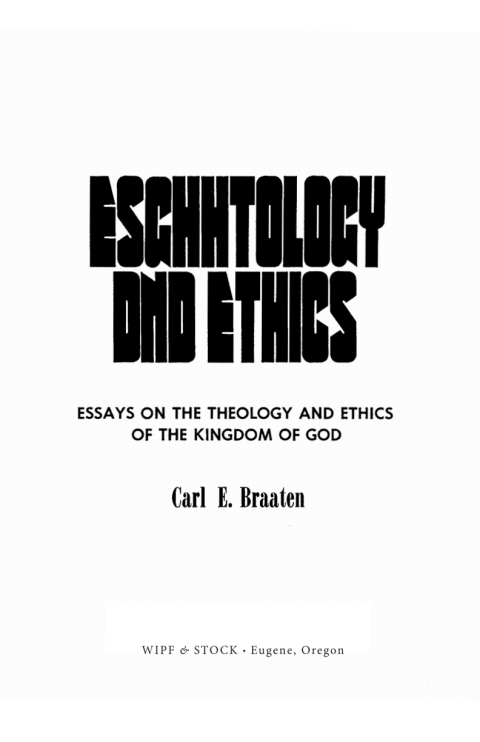 Cover image for book Eschatology and Ethics