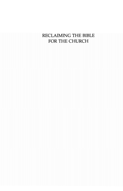 Cover image for book Reclaiming the Bible for the Church