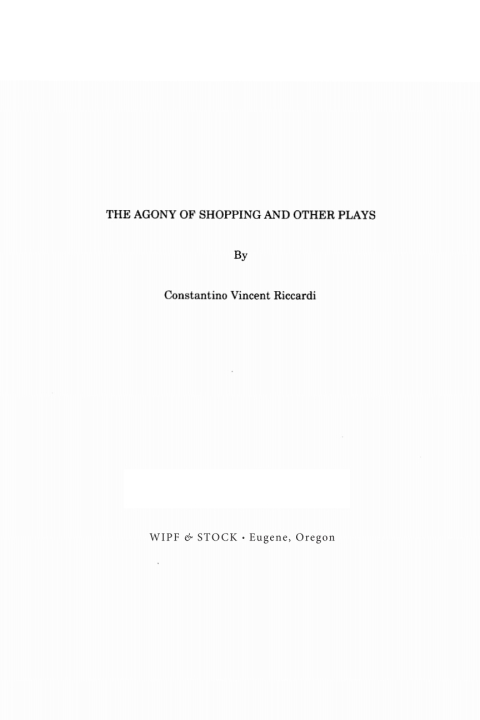 Cover image for book The Agony of Shopping and Other Plays