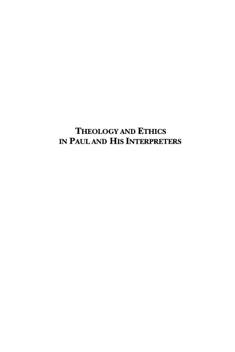 Cover image for book Theology and Ethics in Paul and His Interpreters