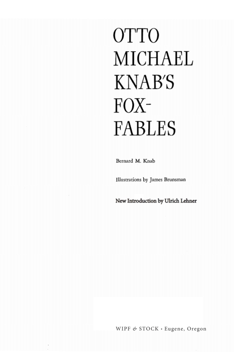 Cover image for book Otto Michael Knab’s Fox-Fables
