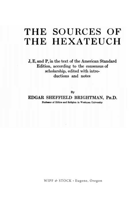 Cover image for book The Sources of the Hexateuch