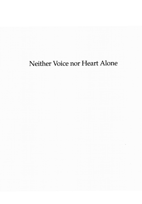 Cover image for book Neither Voice nor Heart Alone