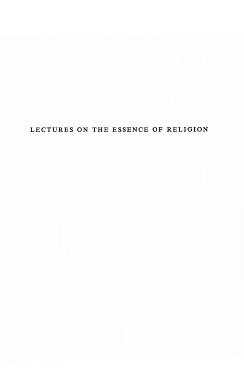 Cover image for book Lectures on the Essence of Religion