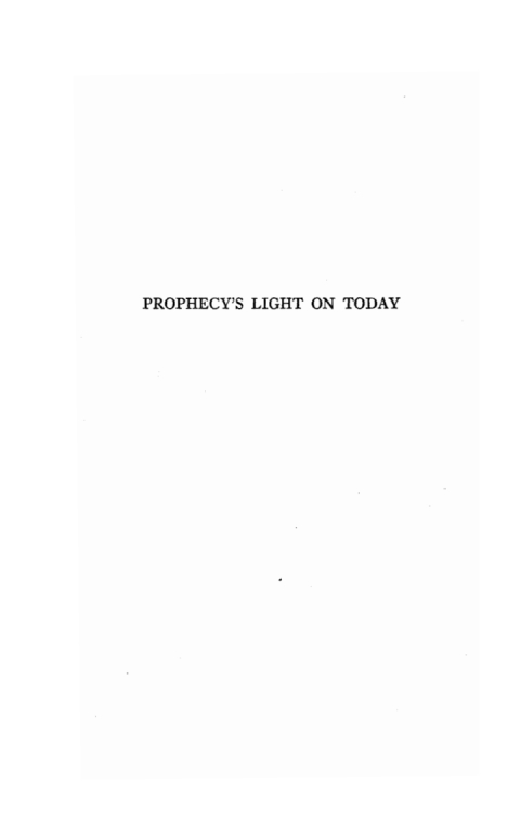 Cover image for book Prophecy’s Light on Today
