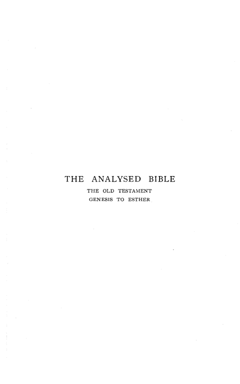 Cover image for book The Analyzed Bible, Volume 1