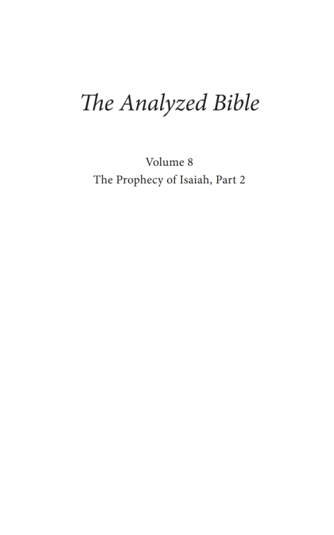 Cover image for book The Analyzed Bible, Volume 8