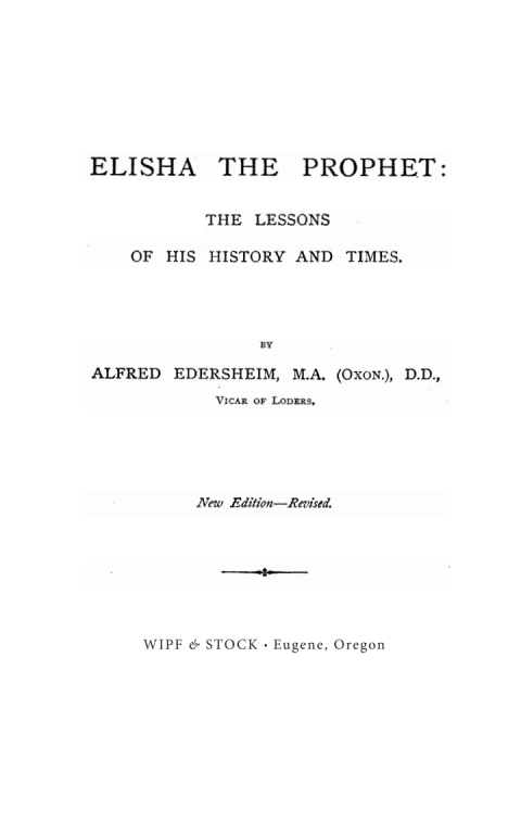 Cover image for book Elisha the Prophet