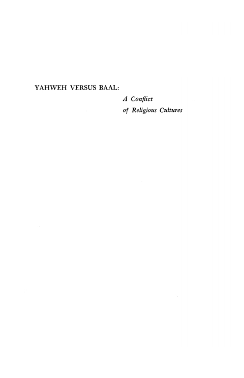 Cover image for book Yahweh Versus Baal