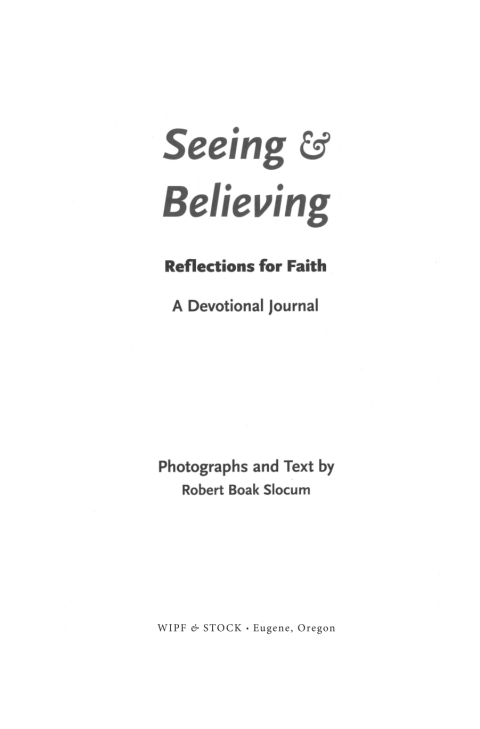 Cover image for book Seeing & Believing