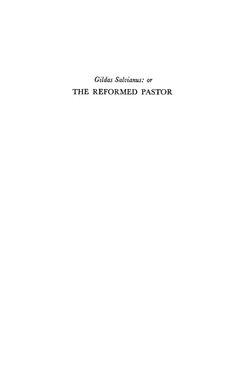 Cover image for book Gildas Salvianus: The Reformed Pastor