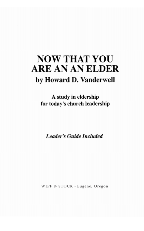 Cover image for book Now That You Are an Elder