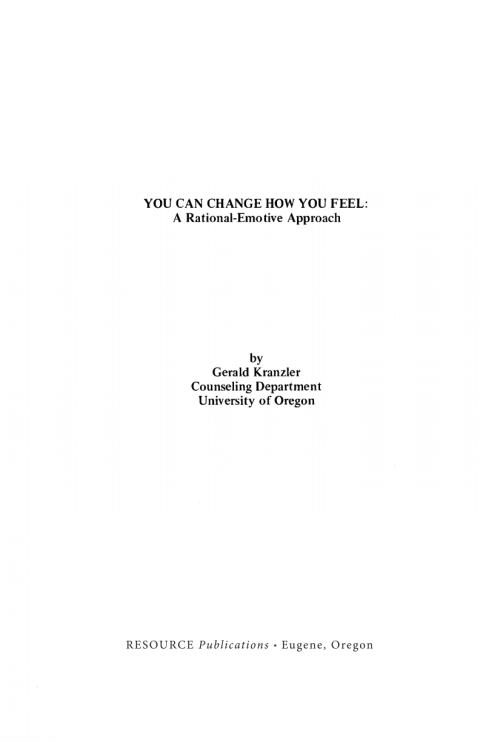 Cover image for book You Can Change How You Feel