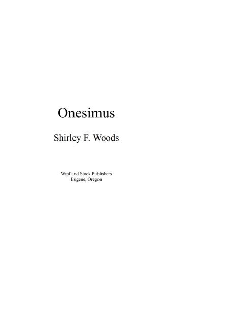 Cover image for book Onesimus