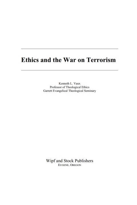 Cover image for book Ethics and the War on Terrorism