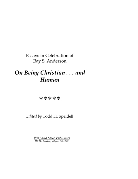 Cover image for book On Being Christian and Human