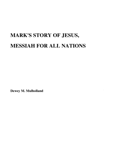 Cover image for book Mark's Story of Jesus