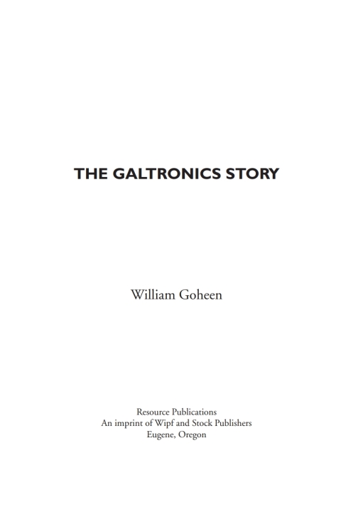 Cover image for book The Galtronics Story