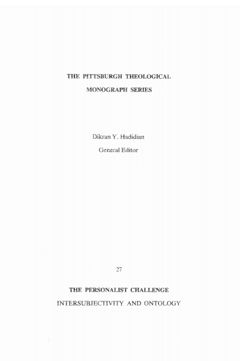 Cover image for book The Personalist Challenge