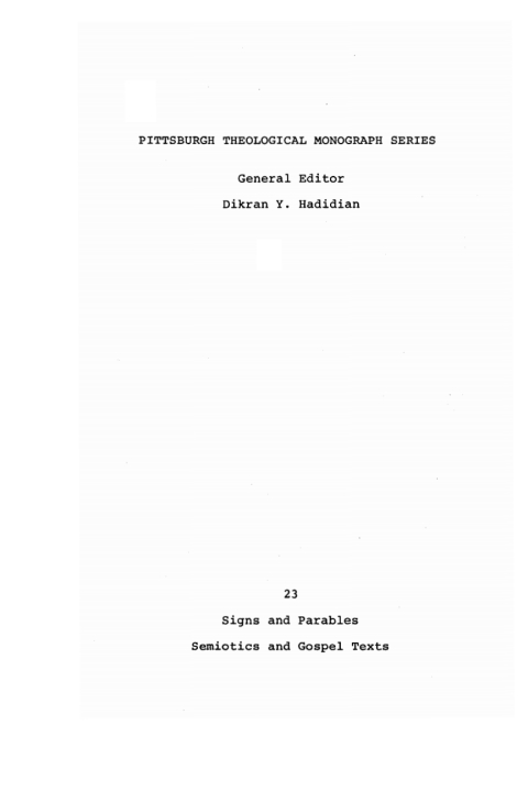 Cover image for book Signs and Parables