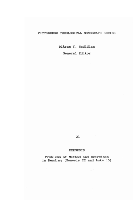 Cover image for book Exegesis
