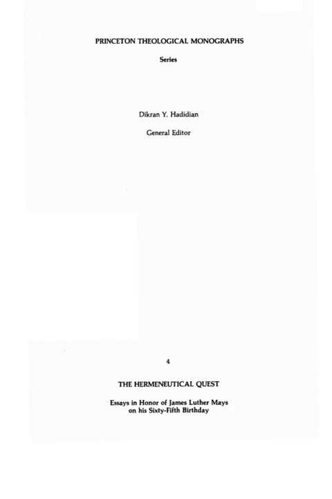 Cover image for book The Hermeneutical Quest