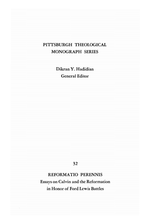 Cover image for book Reformatio Perennis