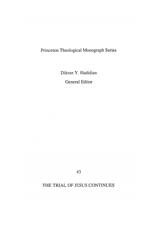 Cover image for book The Trial of Jesus Continues