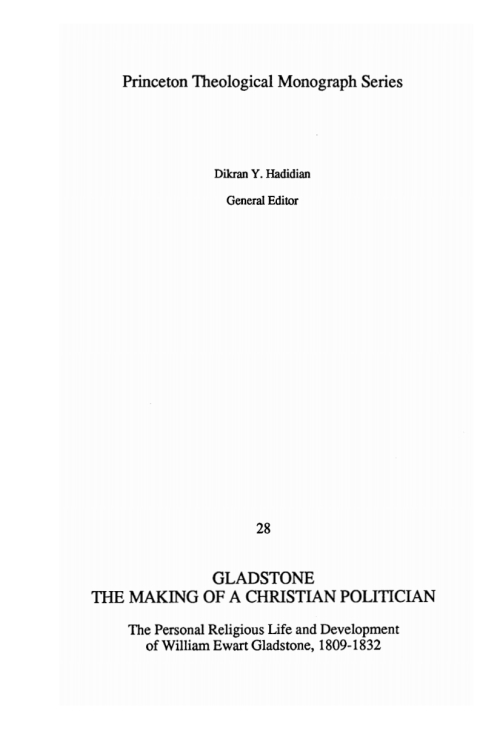 Cover image for book Gladstone: The Making of a Christian Politician