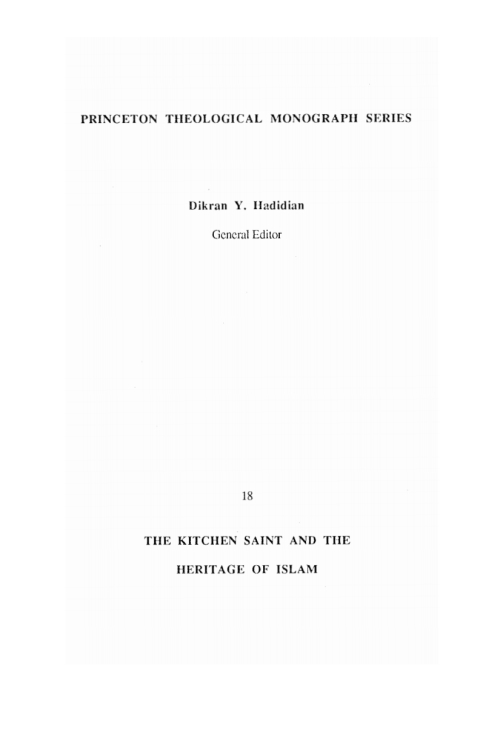 Cover image for book The Kitchen Saint and the Heritage of Islam