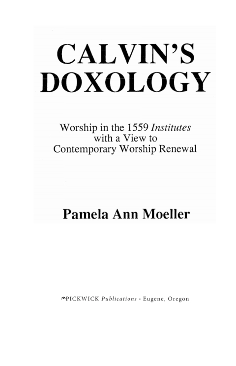 Cover image for book Calvin's Doxology